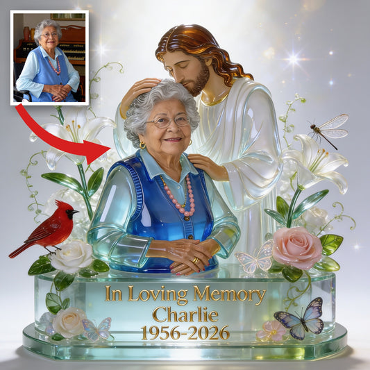 Personalized Memorial Older Latina Woman Grandma Custom Shaped Acrylic Plaque In Loving Memory Gift