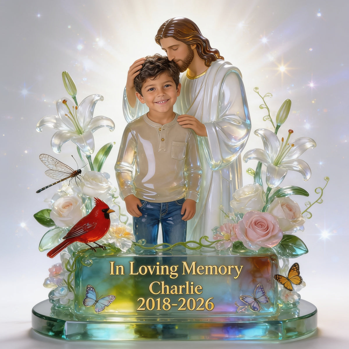 Personalized In Loving Memory Latino Little Boy Custom Shaped Acrylic Plaque Memorial Gift
