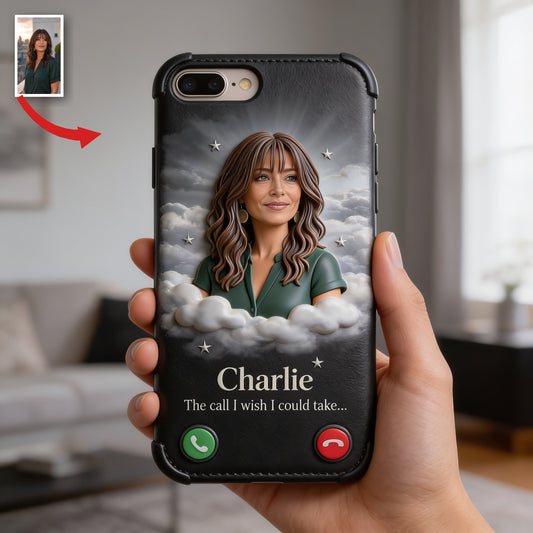 Personalized Middle-Aged Latina Woman Memorial Leather Phone Case Mom Wife Remembrance Gift