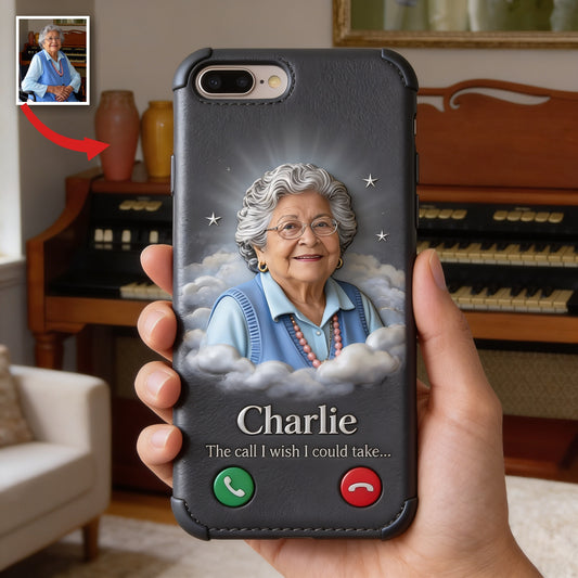Personalized Older Latina Woman Grandma Memorial Leather Phone Case