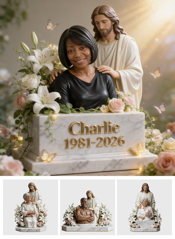 Personalized Middle-Aged Black Woman Memorial Custom Shaped Acrylic Plaque
