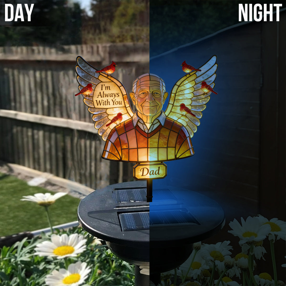Personalized Little Girl Memorial Solar Garden Light Sympathy Outdoor Keepsake