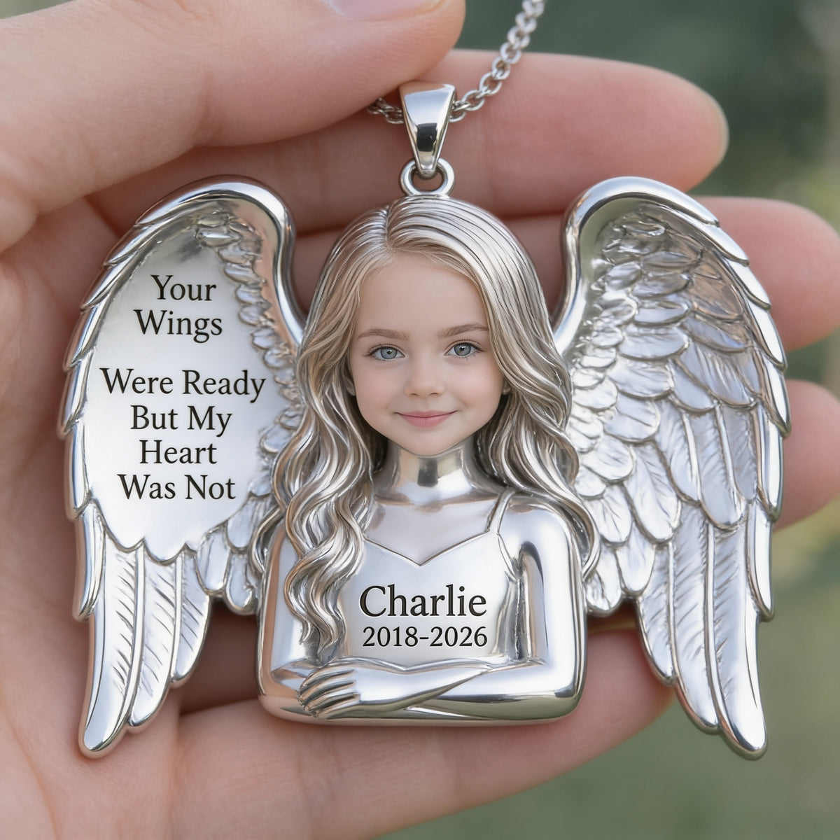 Personalized Little Girl Memorial Pendant Necklace