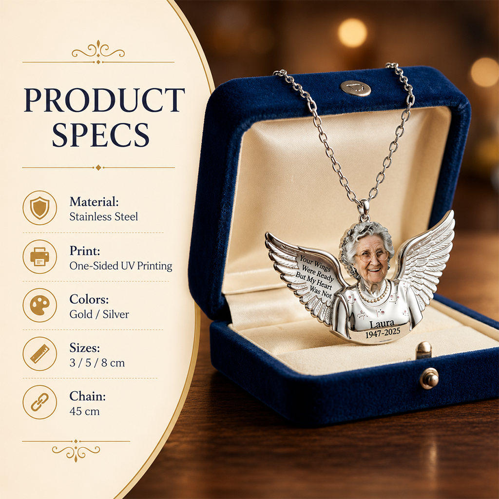 Personalized Middle-Aged Latina Woman Memorial Metal Pendant Necklace Keepsake
