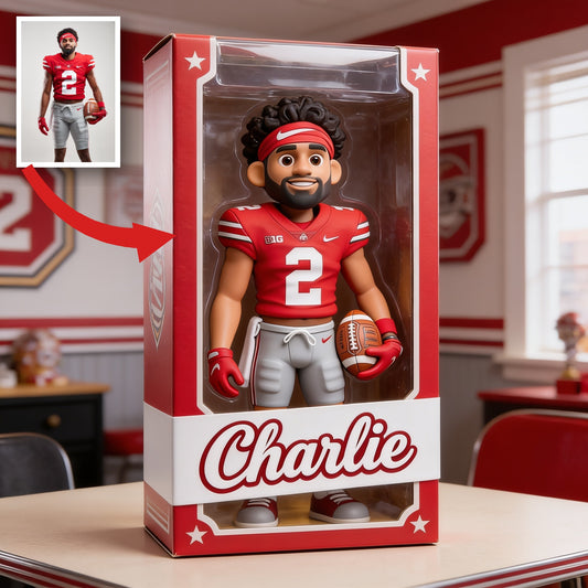 Personalized Black American Football Player Shaped Acrylic Plaque Football Fan Gift
