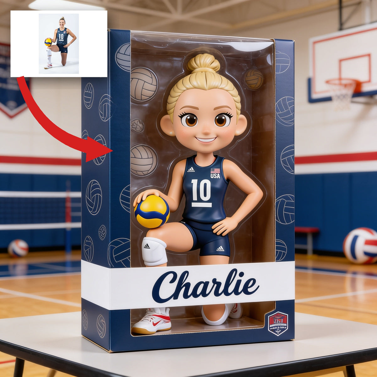 Personalized Woman Volleyball Player Custom Shaped Acrylic Plaque Sports Gift