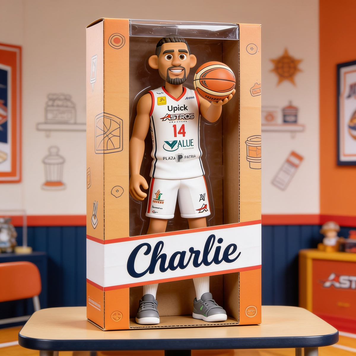 Personalized Latino Man Basketball Player Custom Shaped Acrylic Plaque Sports Fan Gift
