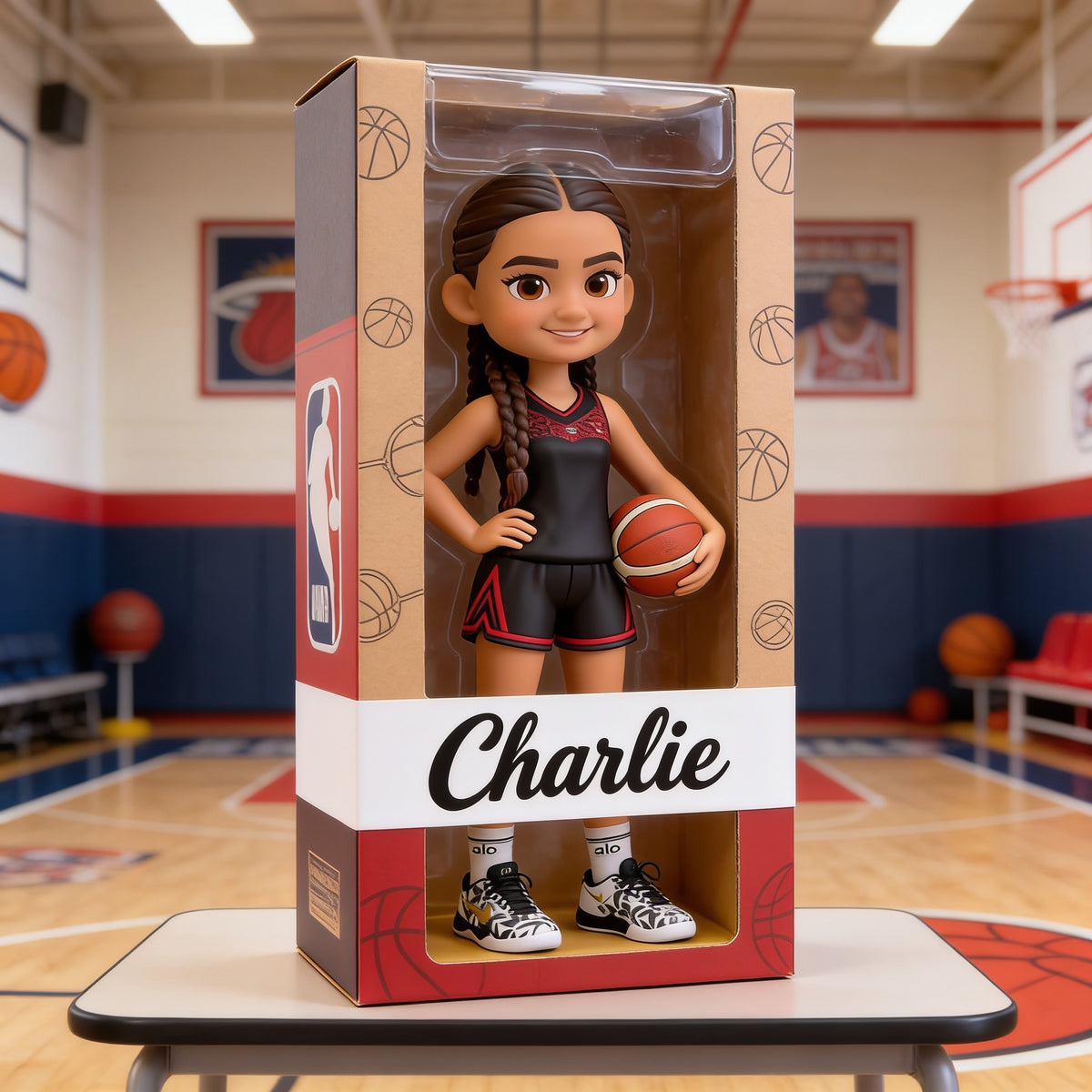 Personalized Latina Female Youth Basketball Player Custom Shaped Acrylic Plaque Sports Gift