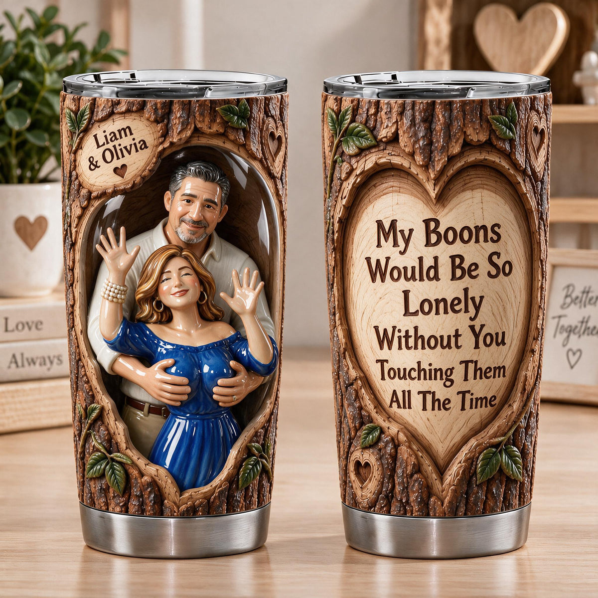 Custom Photo Middle-Aged Latino Couple Funny Husband Wife Tumbler