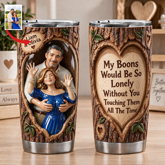 Custom Photo Middle-Aged Latino Couple Funny Husband Wife Tumbler