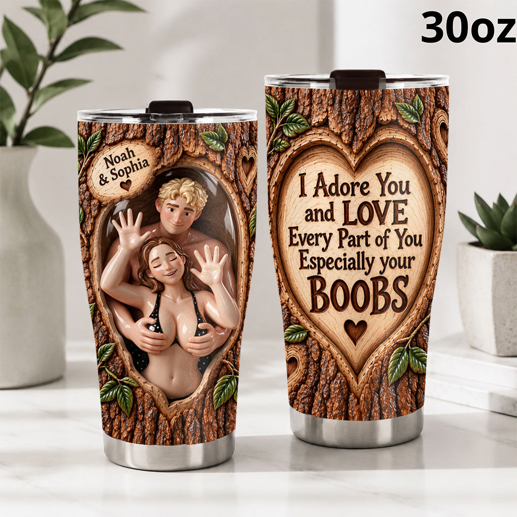 Custom Photo Black Couple Spicy Funny Husband Wife Tumbler
