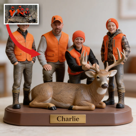 Personalized Hunting Family with Deer Custom Shaped Acrylic Plaque Hunting Gift
