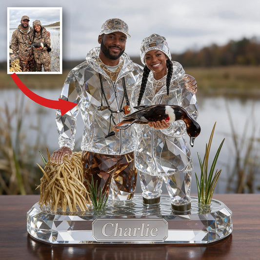 Personalized Black Hunting Couple Custom Shaped Acrylic Plaque Hunting Gift