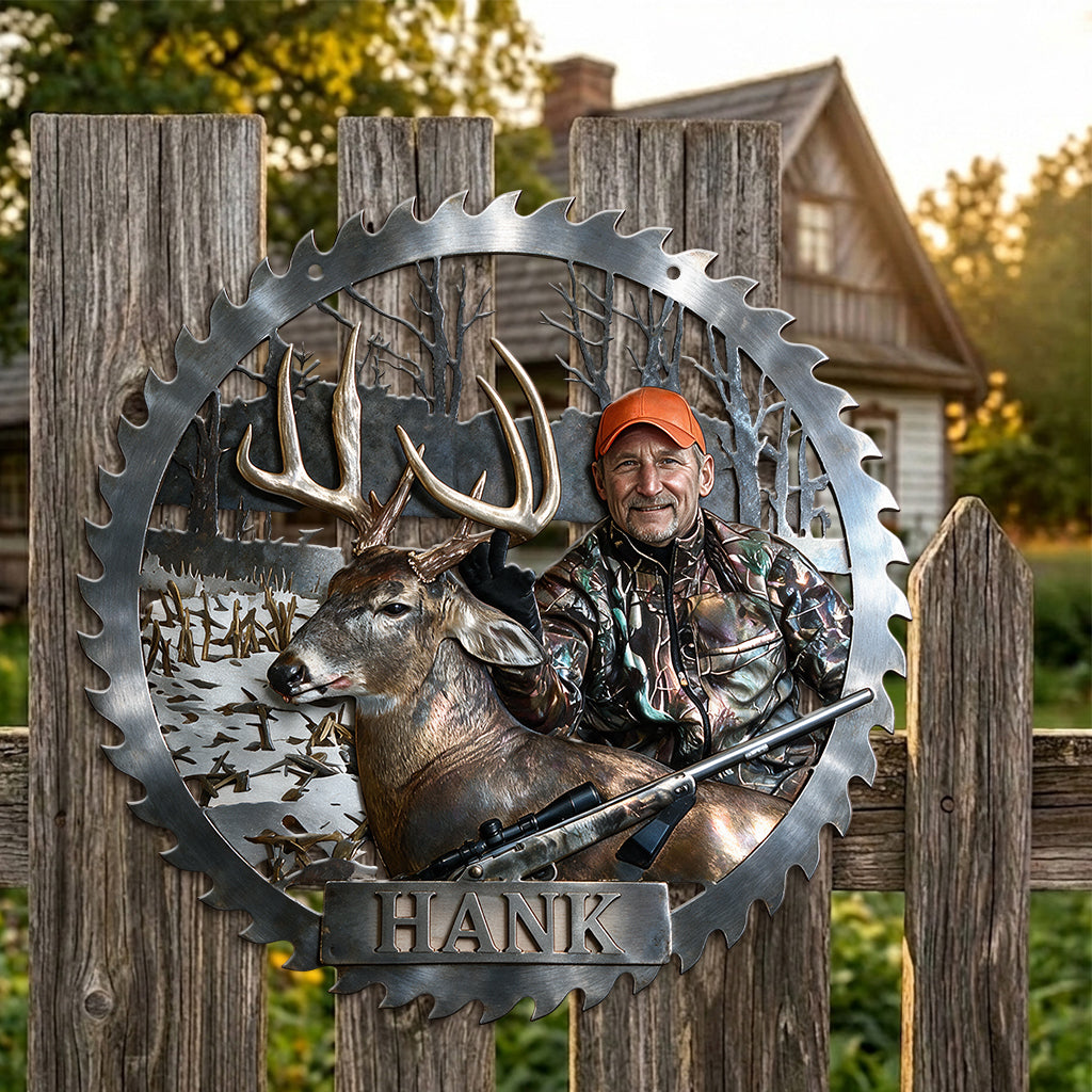 Personalized Father and Child Duck Hunters 3D Cut Metal Sign Hunting Decor