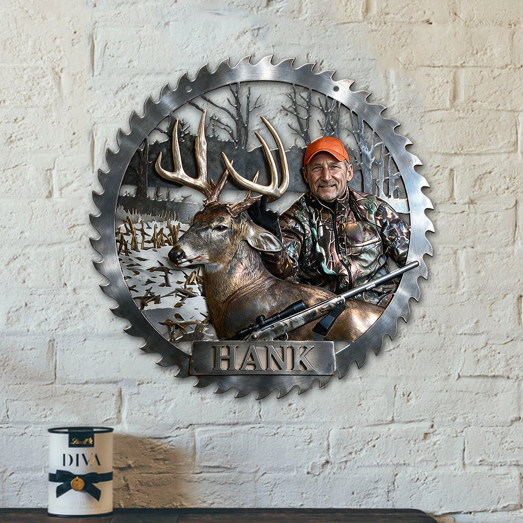 Personalized Father and Child Duck Hunters 3D Cut Metal Sign Hunting Decor