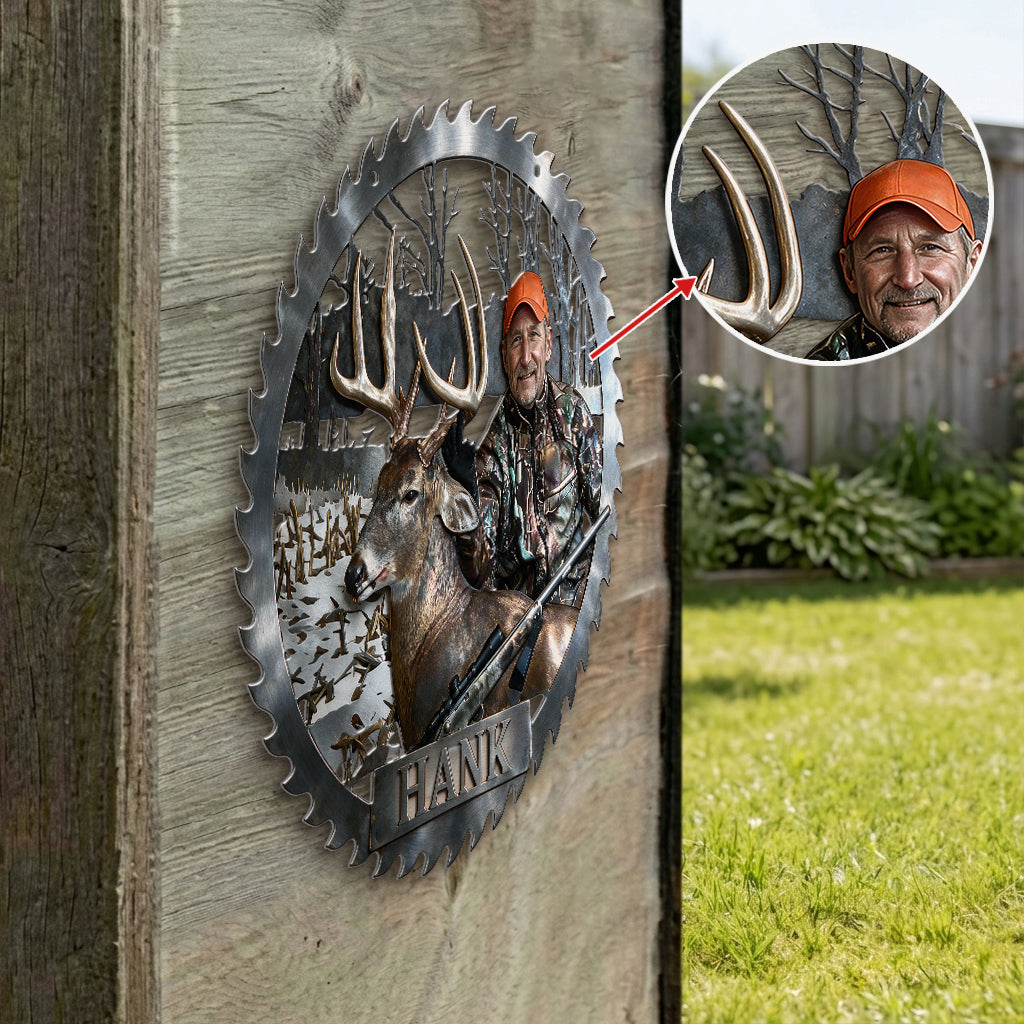 Personalized Father and Child Duck Hunters 3D Cut Metal Sign Hunting Decor