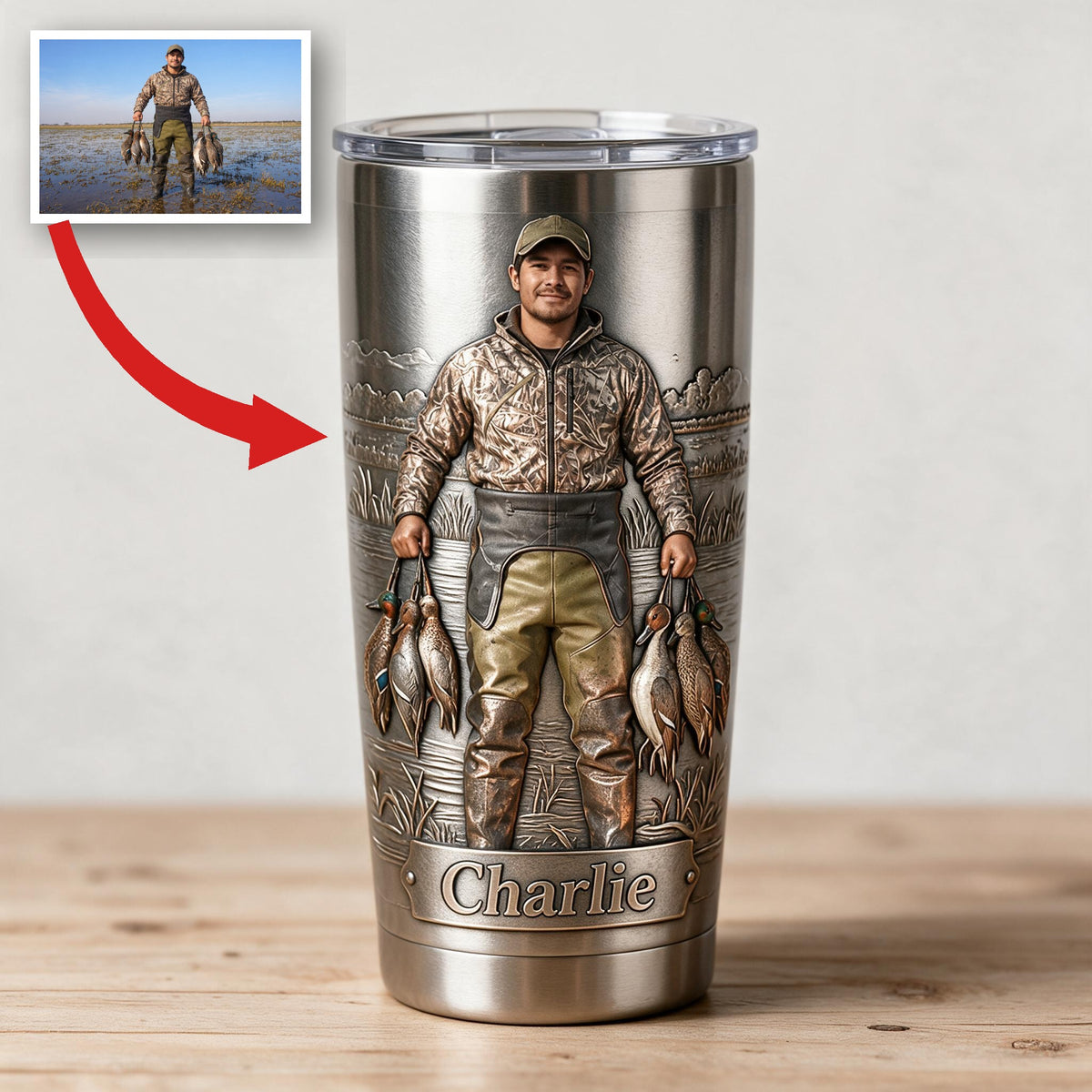 Personalized Latino Duck Hunter Tumbler, Duck Hunting Gift