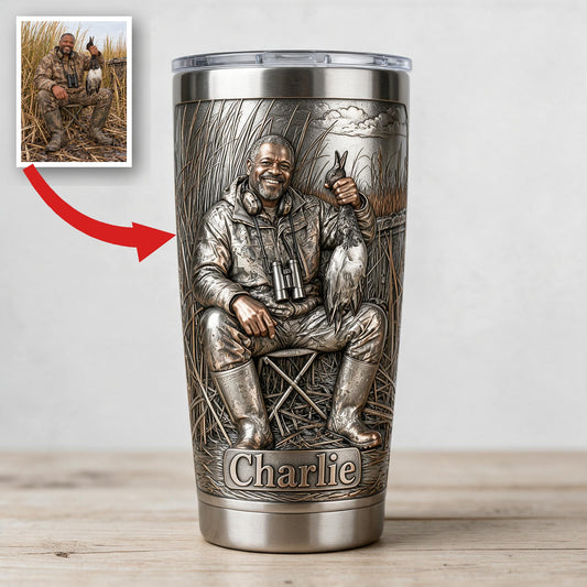 Tasse Personnalisée Chasseur de Canard Noir d'Âge Moyen