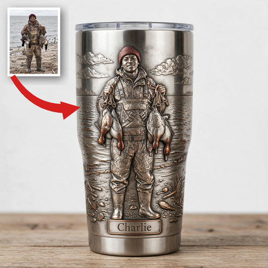 Tasse Personnalisée Chasseur de Canard Noir, Cadeau de Chasse