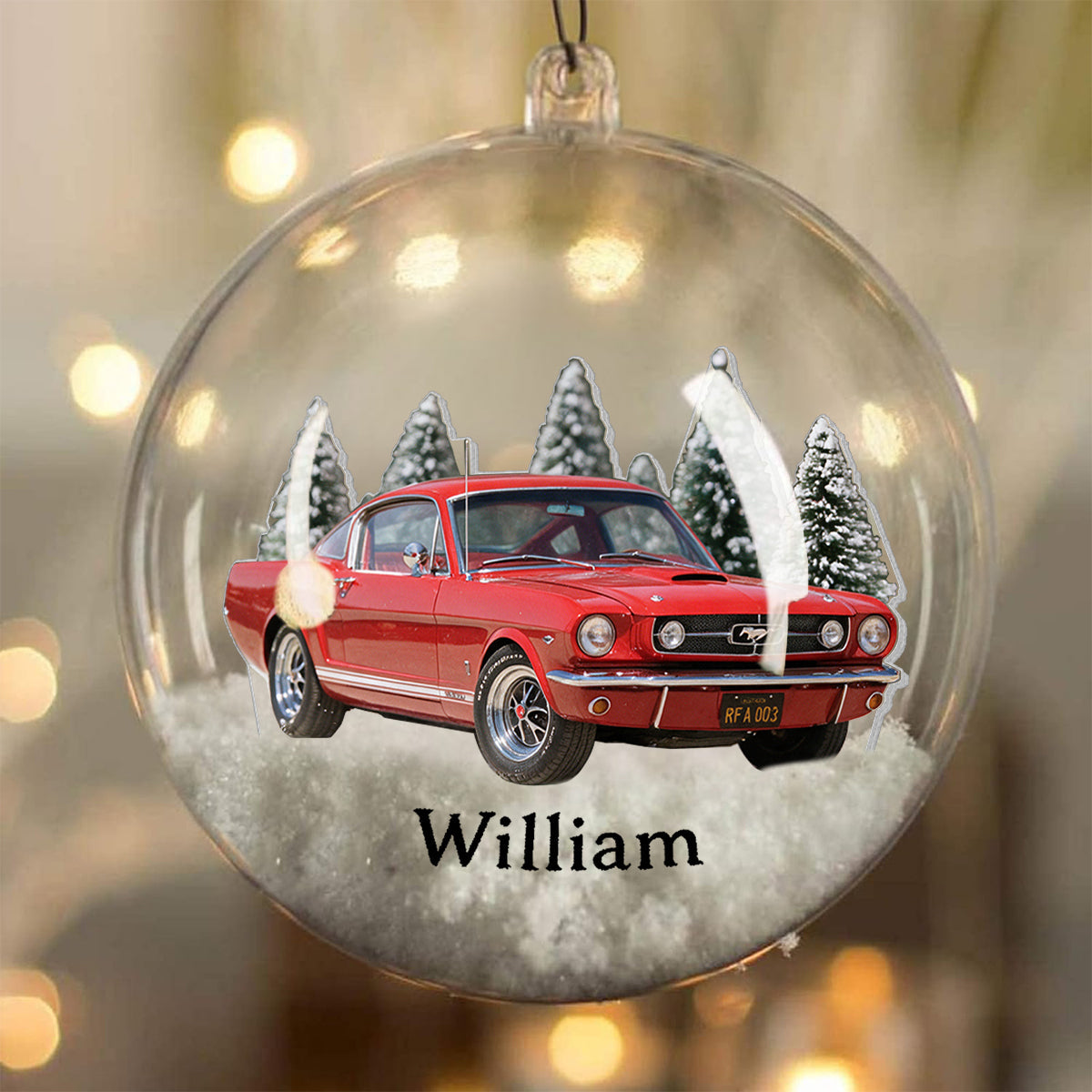 Personalized Christmas Grey Toyota Camry Sedan Snow Globe Ornament Car Lover Gift