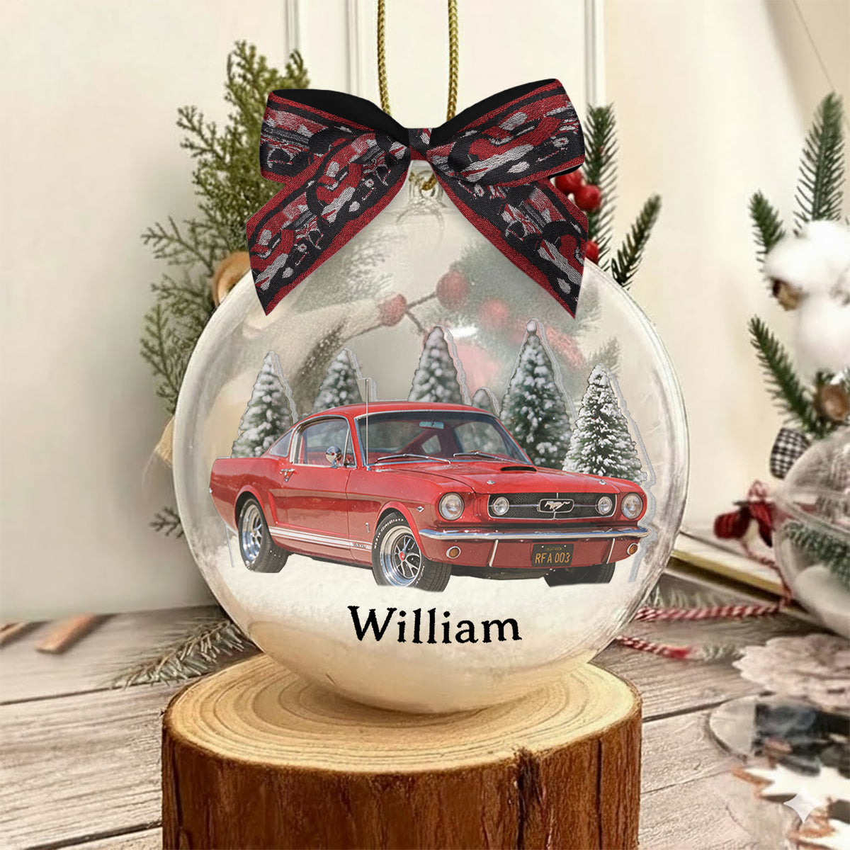 Personalized Christmas White Chevrolet Equinox SUV Snow Globe Ornament Car Lover Gift