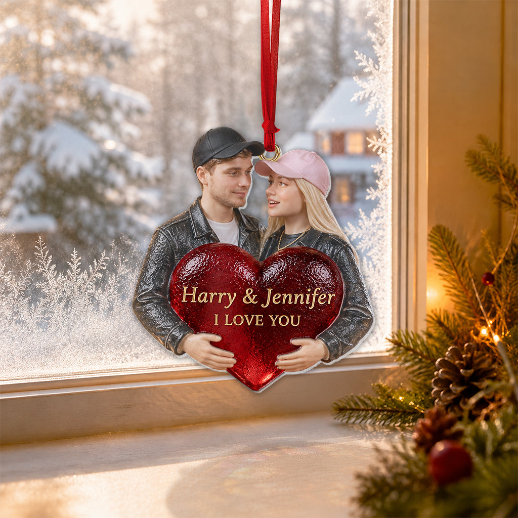 Personalized Christmas Middle-Aged Couple Glass Ornament Husband Wife Gift