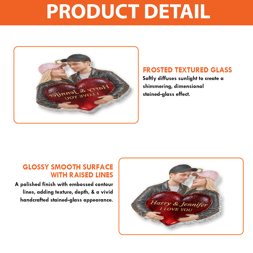 Personalized Black Couple Christmas Glass Ornament Romantic Keepsake Gift