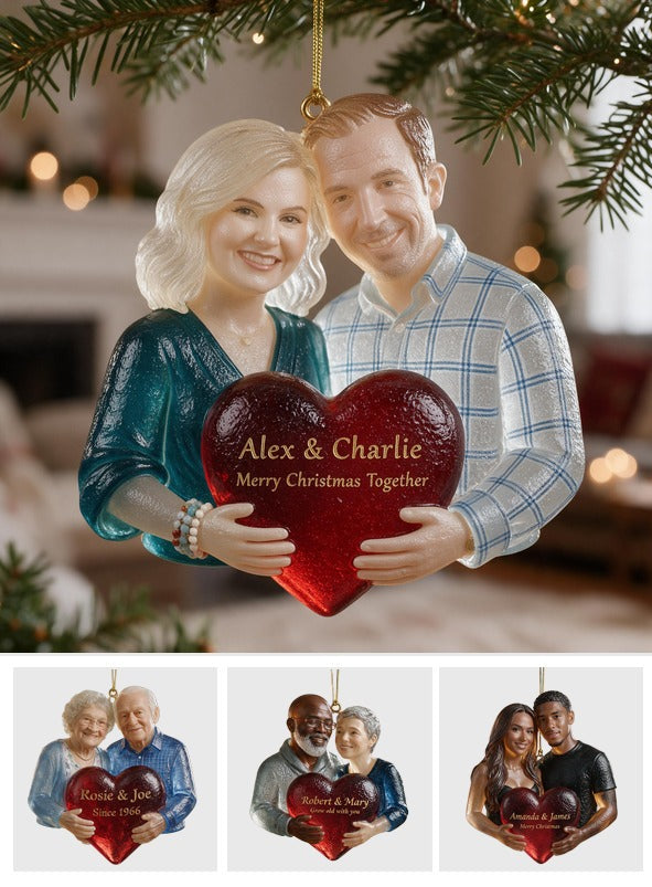 Personalized Christmas Middle-Aged Couple Glass Ornament Husband Wife Gift