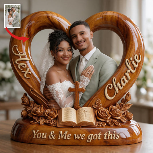 Plaque en Acrylique Personnalisée Photo de Mariage Couple Latino, Cadeau Souvenir