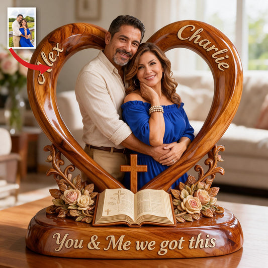 Plaque Acrylique Personnalisée Photo Couple Latino d'Âge Moyen Cadeau Mari Femme