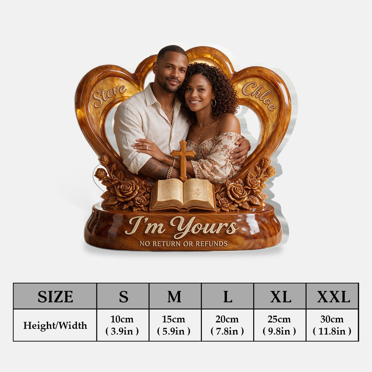 Personalized Custom Photo Latino Couple Husband Wife Acrylic Plaque Romantic Keepsake Gift