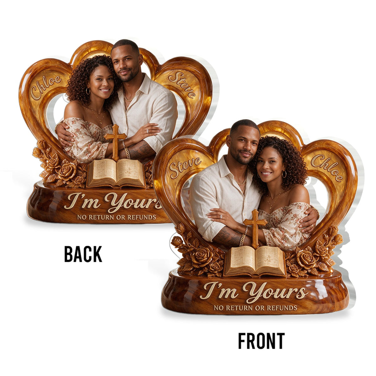 Personalized Custom Photo Older Black Couple Acrylic Plaque, Husband Wife Grandparents Keepsake Gift