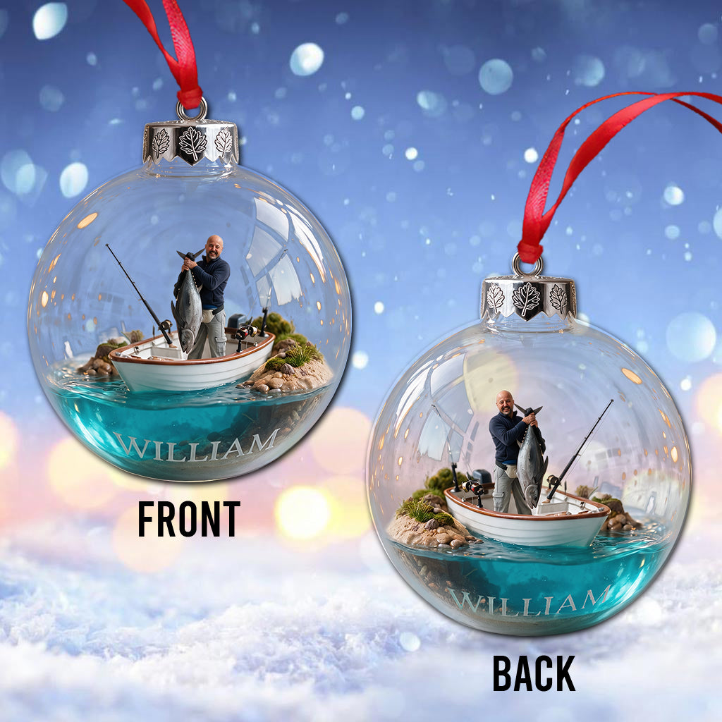 Personalized Christmas Fisherman Fishing Ornament Gift