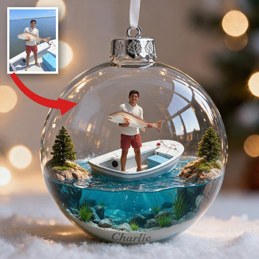 Ornement de Noël Personnalisé Pêcheur Latino