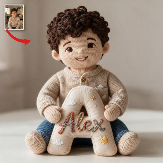 Coussin en Fourrure Synthétique Personnalisé Photo Garçon Latino, Cadeau Fils Petit-fils