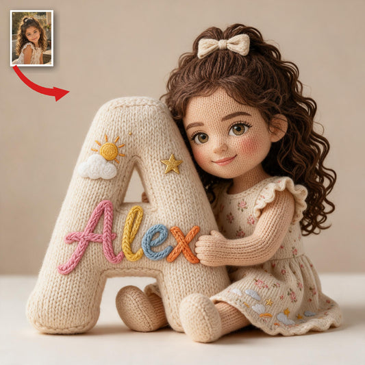 Coussin en fourrure synthétique personnalisé photo petite fille latina