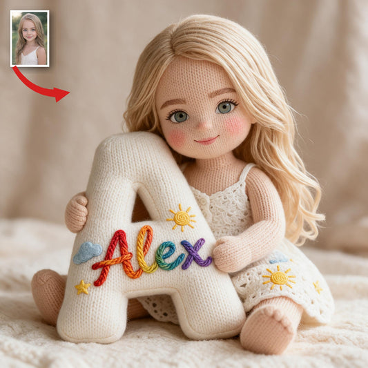 Coussin en fausse fourrure personnalisé photo petite fille, cadeau pour fille, petite-fille, nièce