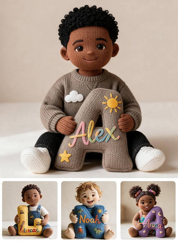 Personalized Custom Photo Black Little Boy Faux Fur Pillow Son Grandson Gift
