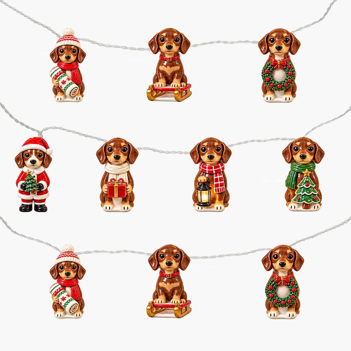 Personalized Custom Photo Christmas Adult Black and Tan Rottweiler String Lights