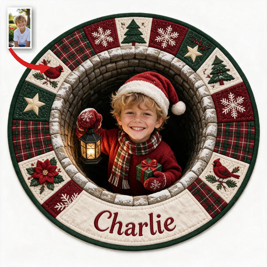 Tapis tufté antidérapant personnalisé pour garçon à Noël - Décor de maison