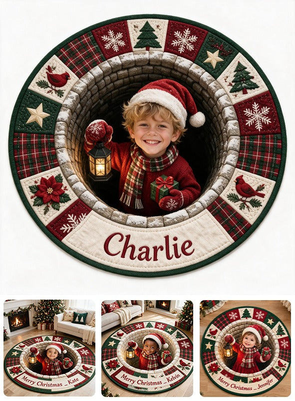 Personalized Christmas Little Boy Non-Slip Tufted Rug Holiday Home Decor