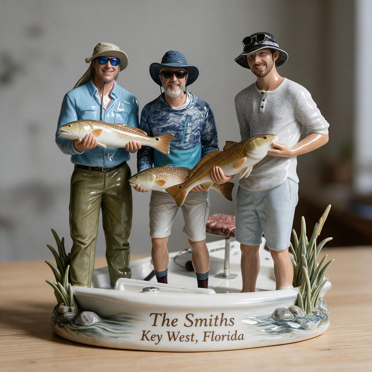 Personalized Custom Photo Fishing Group 3D Resin Plaque Angler Keepsake Gift