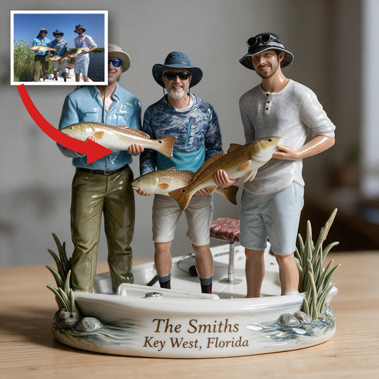 Plaque en Résine 3D Personnalisée Photo de Groupe de Pêche