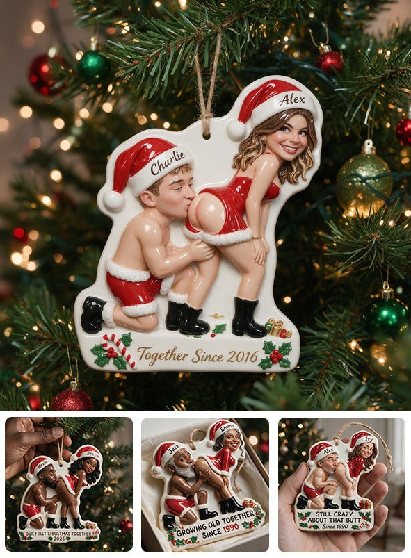 Personalized Custom Photo Christmas Spicy Husband Wife Couple 3D Ornament