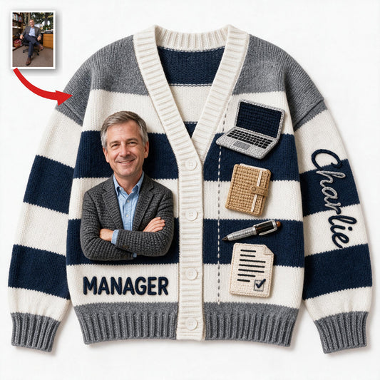 Cardigan de bureau personnalisé pour homme âgé