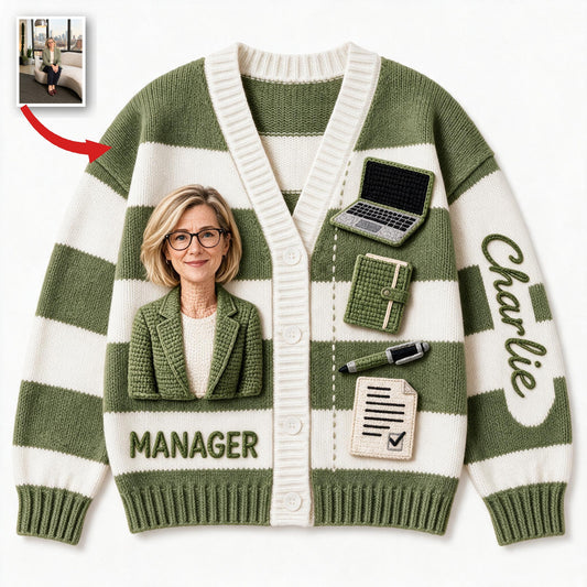 Cardigan Personnalisé pour Collègue Féminine Âgée - Cadeau de Bureau