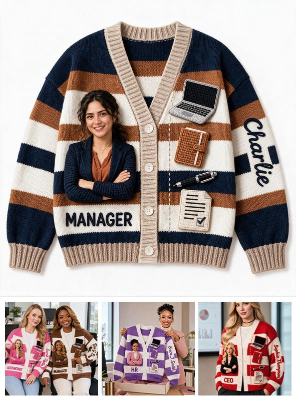 Personalized Latina Female Office Colleague Cardigan Sweater Coworker Gift