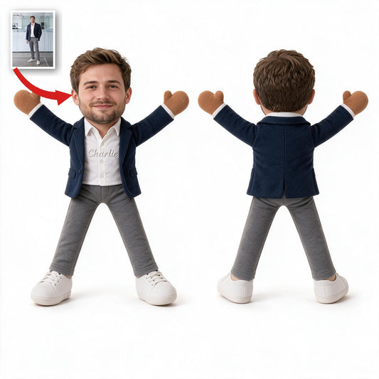 Poupée en Peluche Personnalisée pour Collègue Masculin