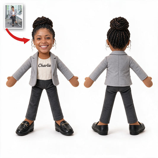 Poupée en Peluche Personnalisée Professionnelle Noire Femme