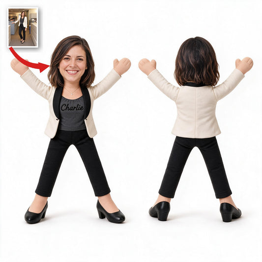 Poupée en Peluche Personnalisée pour Collègue Féminine